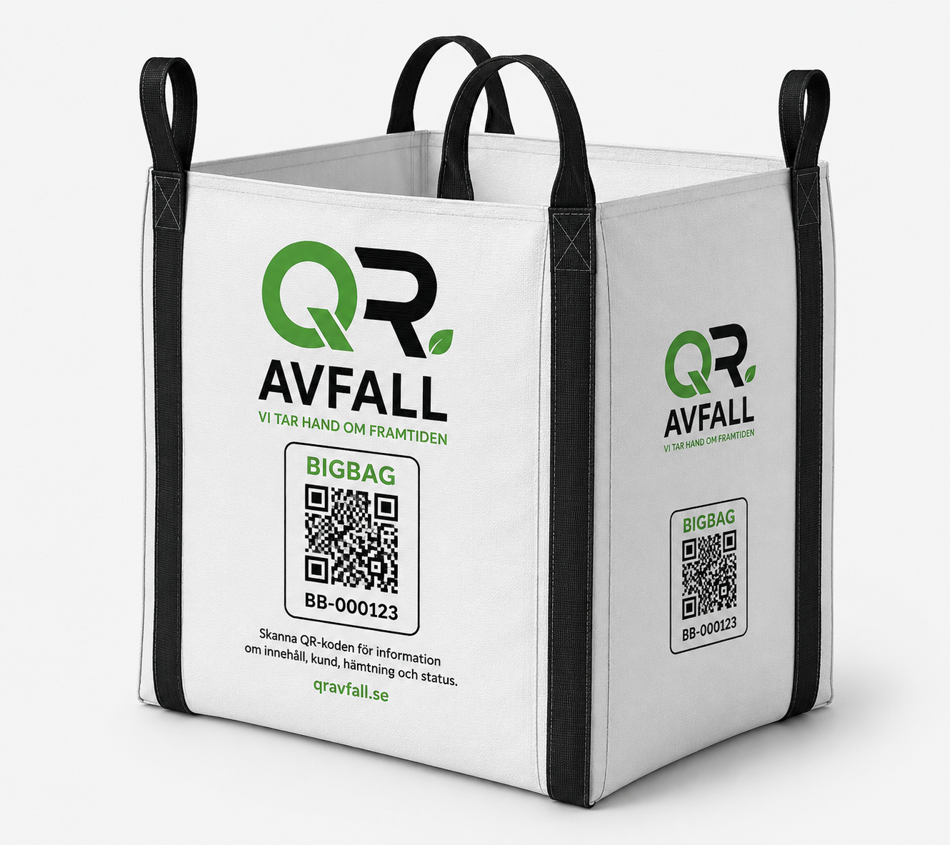 Large Säck med QR-kod från QR Avfall