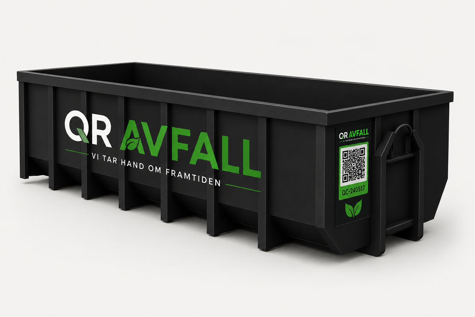 20 kubiks öppen lastväxlarcontainer från QR Avfall
